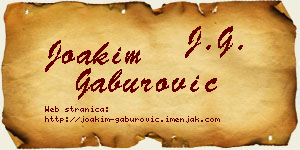 Joakim Gaburović vizit kartica